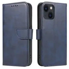 iPhone 14 Fodral Solid L&auml;der Bl&aring;