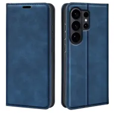 Samsung Galaxy S26 Ultra Fodral Flip Skin Touch L&auml;der Bl&aring;