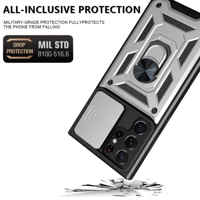 Bild 2, Samsung Galaxy S23 Ultra Skal Ring CamShield Silver