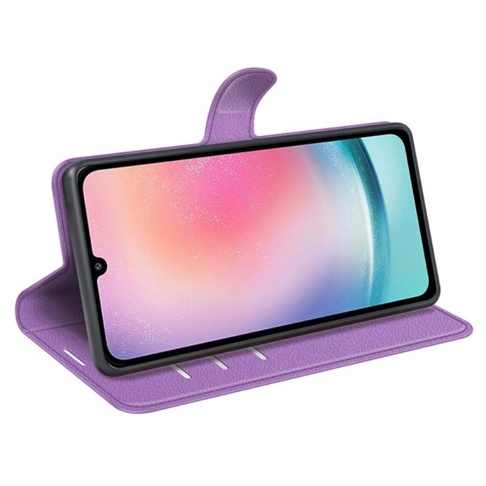 Bild 3, Samsung Galaxy A25 5G Fodral Litchi Läder Lila