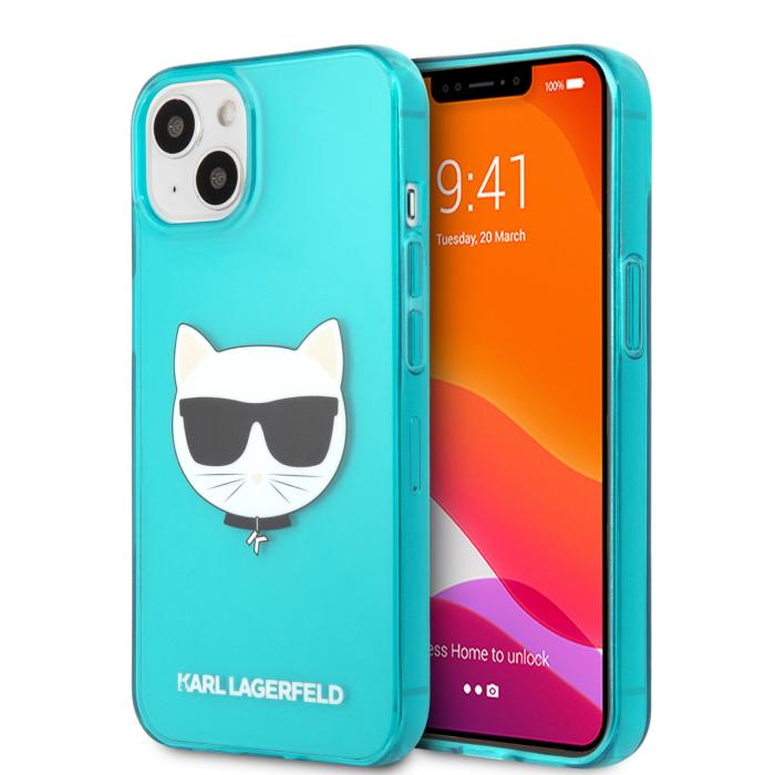 Bild 1, Karl Lagerfeld iPhone 13 Skal TPU Choupette Fluorescent Blå