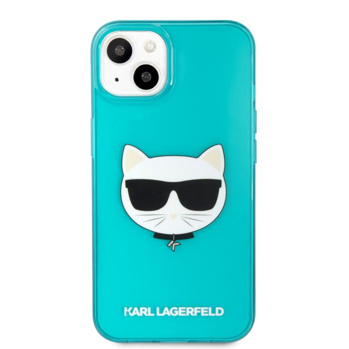 Bild 2, Karl Lagerfeld iPhone 13 Skal TPU Choupette Fluorescent Blå