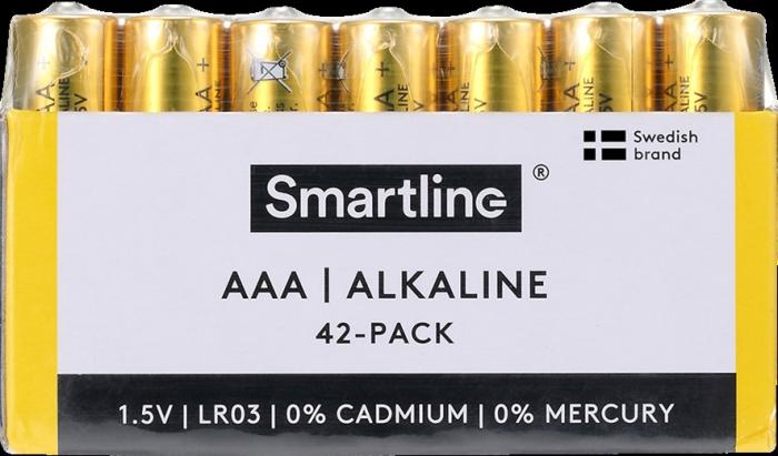 Bild 1, Smartline Alkaliskt Batteri AAA LR03 1.5V 42-pack
