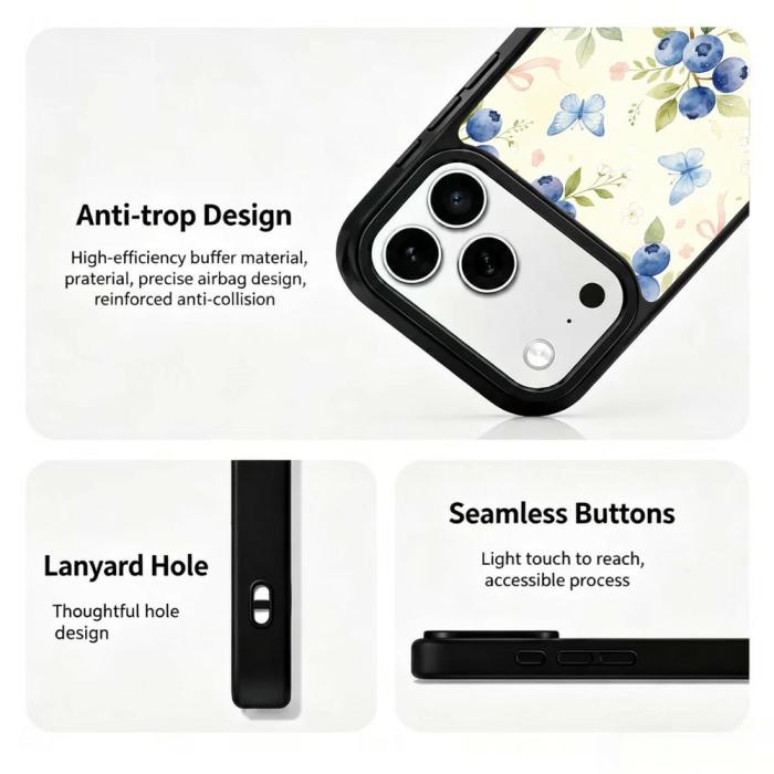 Bild 3, iPhone 18 Pro / 17 Pro Skal MagSafe UV-Mönster Blåbär