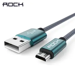 ROCK 1m Micro-Usb Nylon Kabel - Mörk Blå