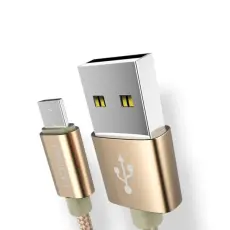 ROCK 1m Micro-Usb Nylon Kabel - Guld
