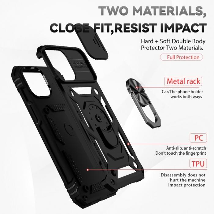 Bild 2, iPhone 14 Plus Skal CamShield Hybrid Ring Svart