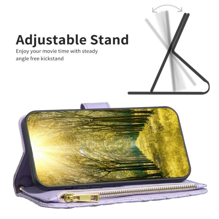 Bild 2, BINFEN Galaxy S25 Ultra Fodral Diamond Multifunktionell Lila