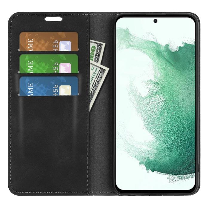 Bild 2, Samsung Galaxy S23 Plus Flip Fodral Skin Touch Svart