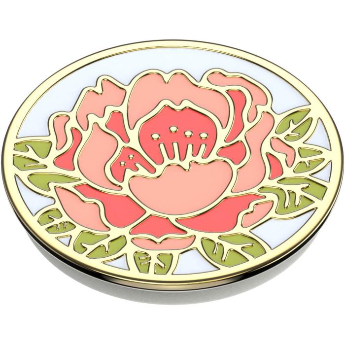 Bild 4, PopSockets Avtagbart Grip med Ställfunktion Premium Enamel Blooming Peony Pink