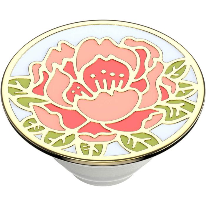 Bild 5, PopSockets Avtagbart Grip med Ställfunktion Premium Enamel Blooming Peony Pink
