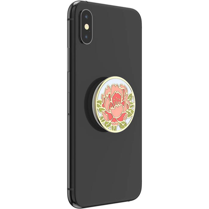 Bild 6, PopSockets Avtagbart Grip med Ställfunktion Premium Enamel Blooming Peony Pink