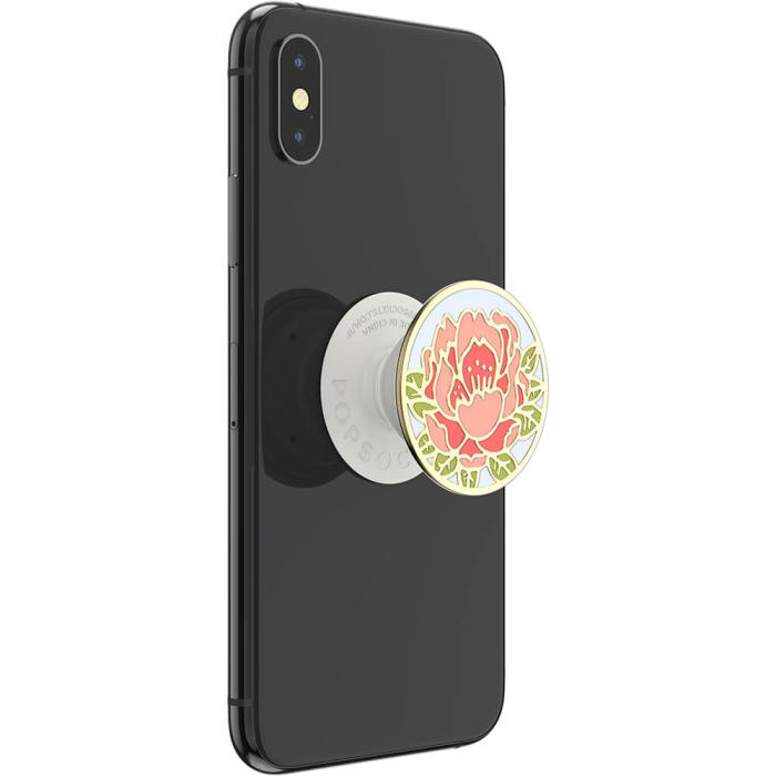 Bild 7, PopSockets Avtagbart Grip med Ställfunktion Premium Enamel Blooming Peony Pink