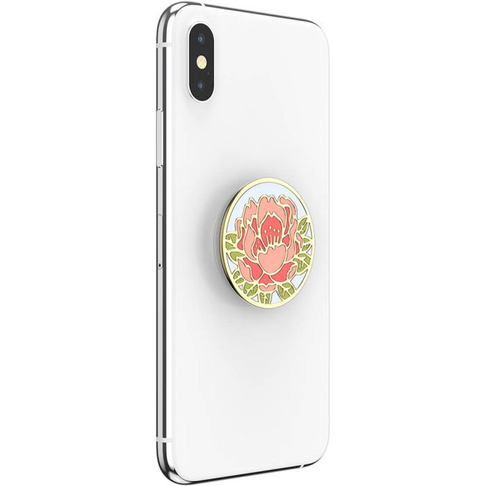 Bild 8, PopSockets Avtagbart Grip med Ställfunktion Premium Enamel Blooming Peony Pink