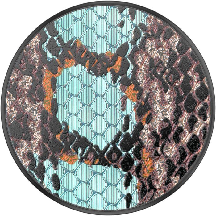 Bild 1, PopSockets Avtagbart Grip med Ställfunktion LUXE Embossed Metal Water Snake