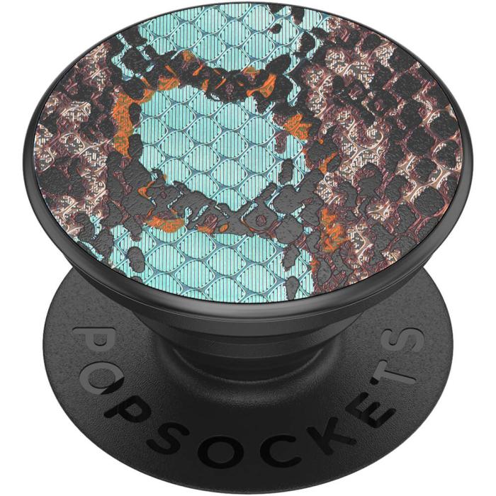 Bild 3, PopSockets Avtagbart Grip med Ställfunktion LUXE Embossed Metal Water Snake