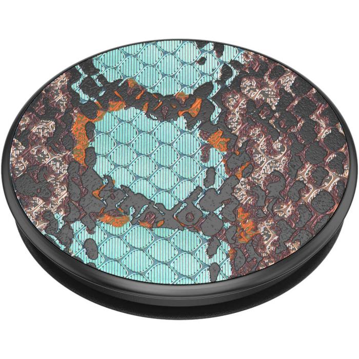 Bild 4, PopSockets Avtagbart Grip med Ställfunktion LUXE Embossed Metal Water Snake