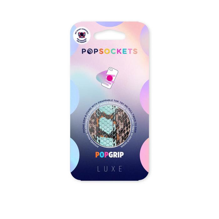 Bild 2, PopSockets Avtagbart Grip med Ställfunktion LUXE Embossed Metal Water Snake