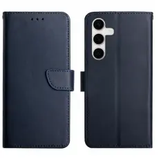Samsung Galaxy S25 FE Fodral &Auml;kta L&auml;der Bl&aring;