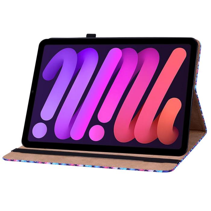 Bild 4, iPad Mini 2024/2021 Fodral Vävd Textur Blå/Rosa