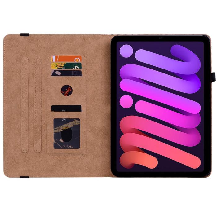 Bild 6, iPad Mini 2024/2021 Fodral Vävd Textur Blå/Rosa
