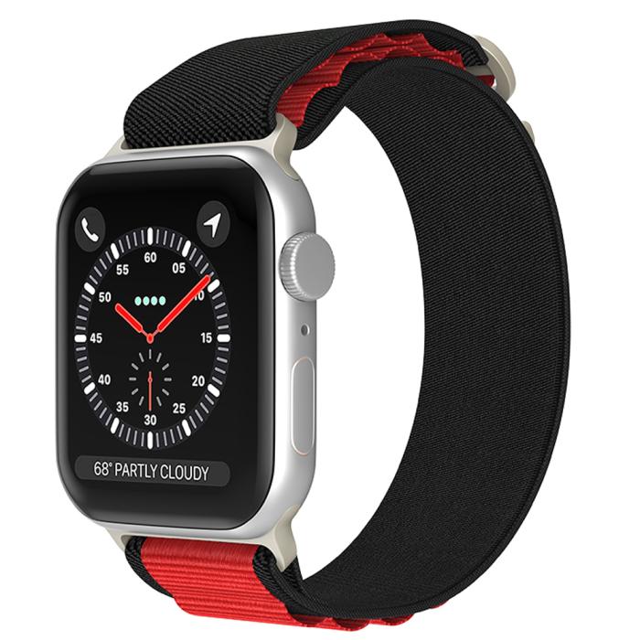 Bild 2, Apple Watch 38/40/41 mm Armband Alpine Pro Loop Svart/Röd