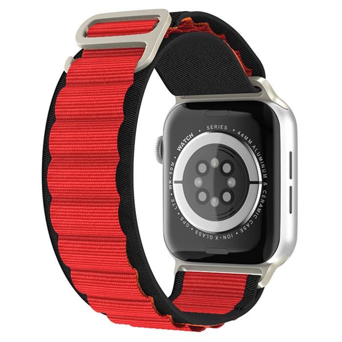 Bild 1, Apple Watch 38/40/41 mm Armband Alpine Pro Loop Svart/Röd