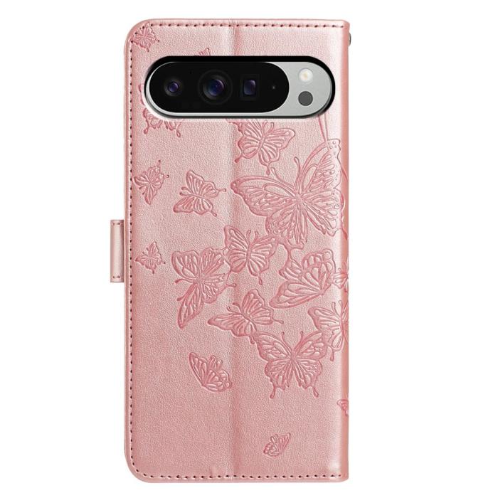 Bild 5, Google Pixel 10 Pro XL/ 9 Pro XL Fodral Fjäril Tryck Roséguld