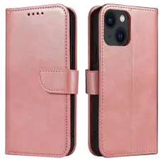 iPhone 14 Fodral Solid L&auml;der Ros&eacute;guld