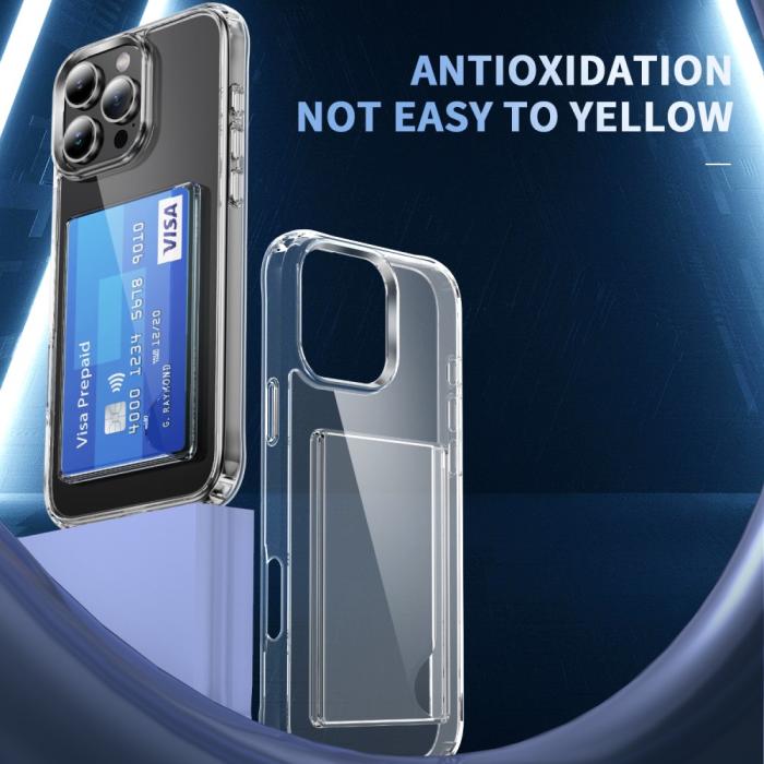 Bild 4, iPhone 16 Pro Skal Med Kortfack TPU Transparent