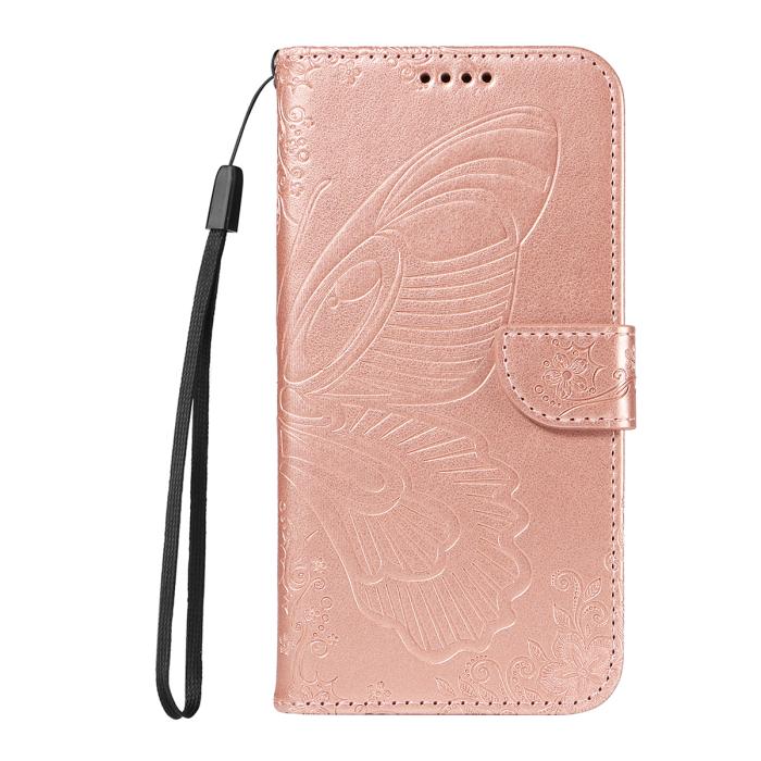 Bild 6, Motorola Edge 70 Fodral Med Fjäril Tryck Roséguld