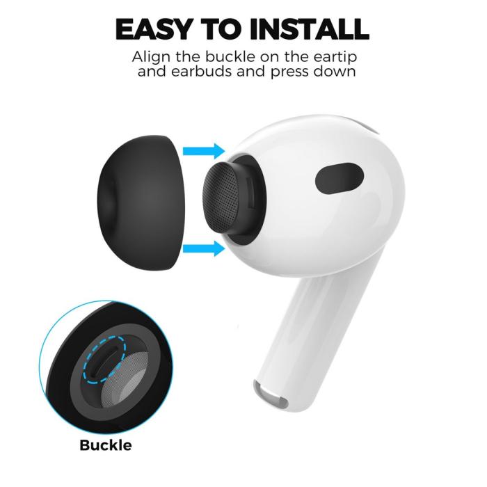 Bild 5, AHASTYLE 3-PACK AirPods Pro 3 Öronpluggar Silikon Svart
