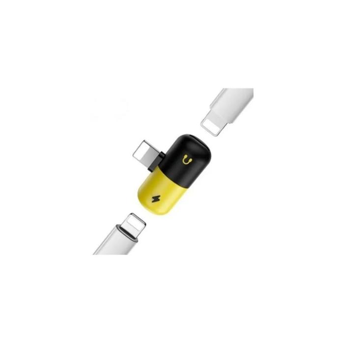 Bild 3, Lightning Splitter x2 Lightning Port - Svart/Gul