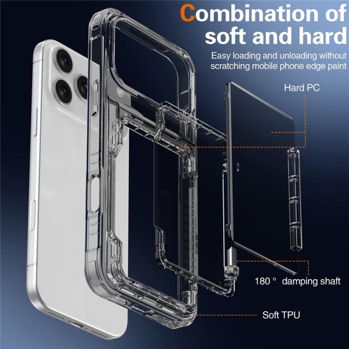 Bild 4, iPhone 17 Pro Max Skal Kickstand Med Kortfack Tonad Svart