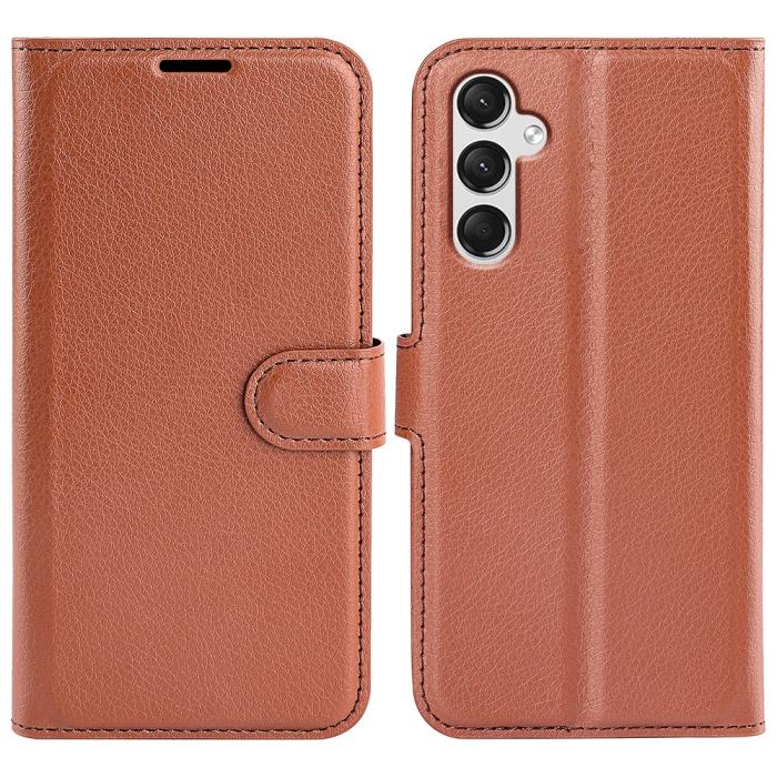 Bild 1, Samsung Galaxy A25 5G Fodral Litchi Läder Brun