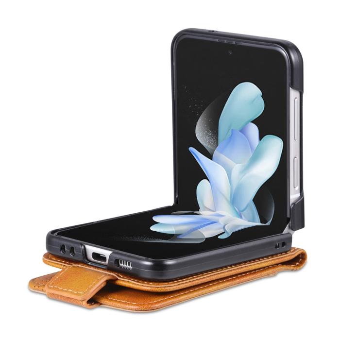 Bild 4, AZNS Galaxy Z Flip 5 Fodral Läder Brun