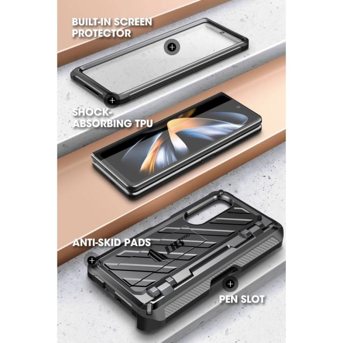 Bild 3, Supcase Galaxy Z Fold 4 Skal Unicorn Beetle Pro Svart