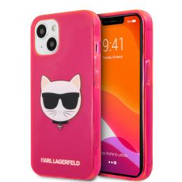 Karl Lagerfeld iPhone 13 Skal TPU Choupette Fluorescent Rosa