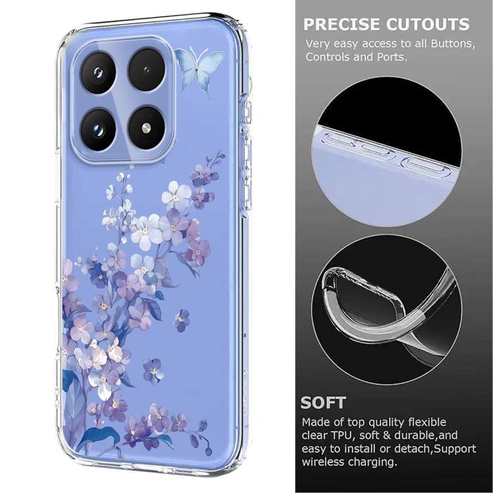 Bild 5, Xiaomi 17 Skal TPU Blommor Violer