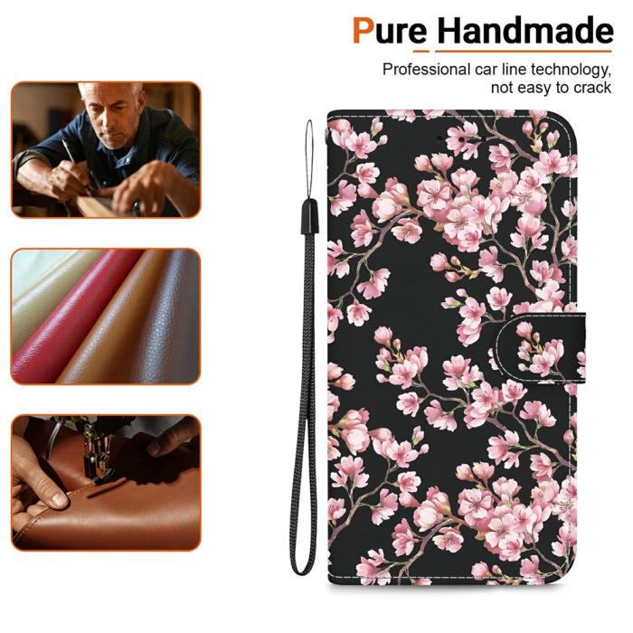 Bild 5, Samsung Galaxy A27 5G Fodral Läder Blommor Rosa