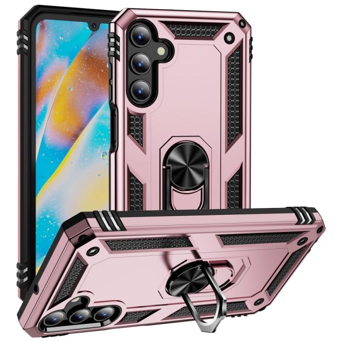Bild 1, Samsung Galaxy A15 5G Skal Armor Ring Hybrid Roséguld