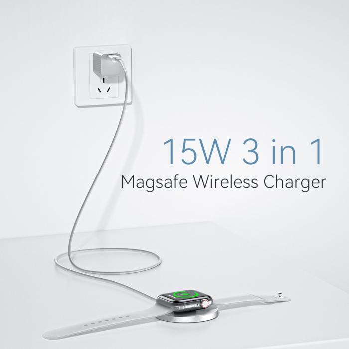 Bild 3, ESSAGER 15W MagSafe Trådlös Laddare Vit