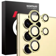 NORTHJO Galaxy S25 Ultra Linsskydd H&auml;rdat Glas Guld