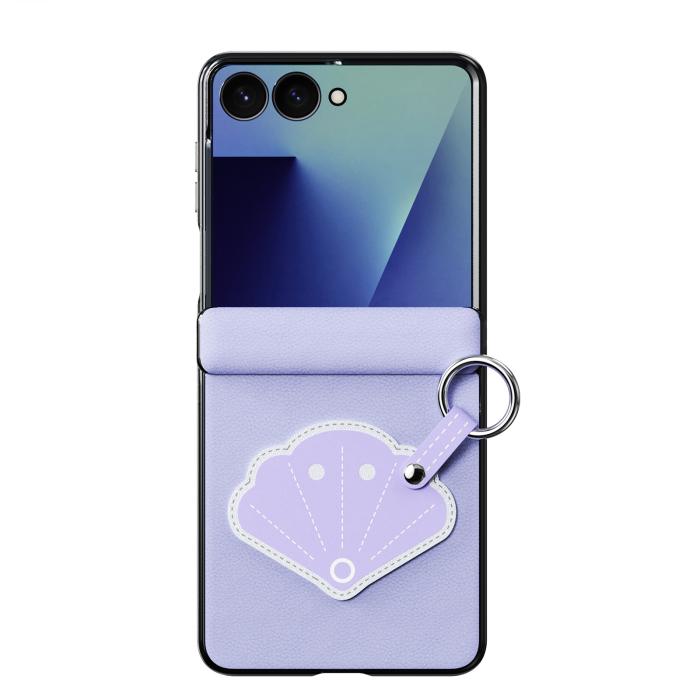 Bild 2, DUX DUCIS Samsung Galaxy Z Flip 8 Skal PU-Läder Snäcka Lila