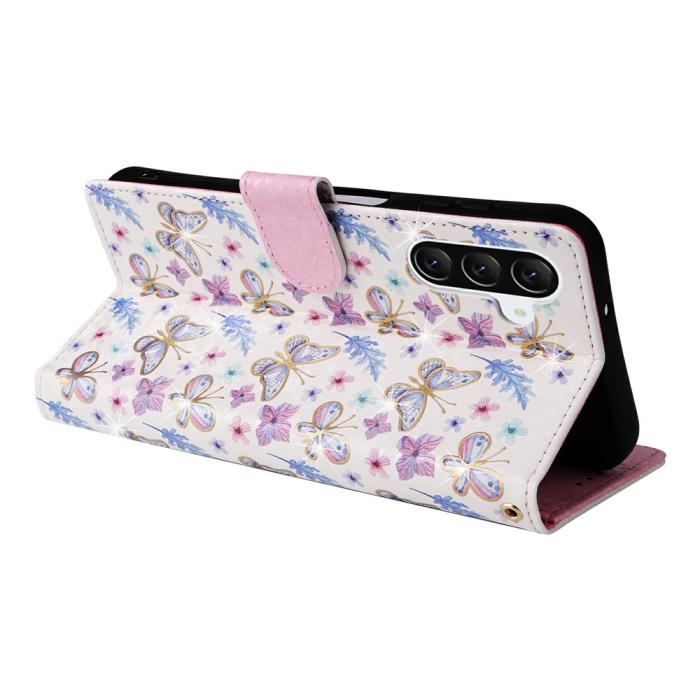 Bild 4, Samsung Galaxy A37 5G Fodral RFID Läder Fjärilar/Blommor
