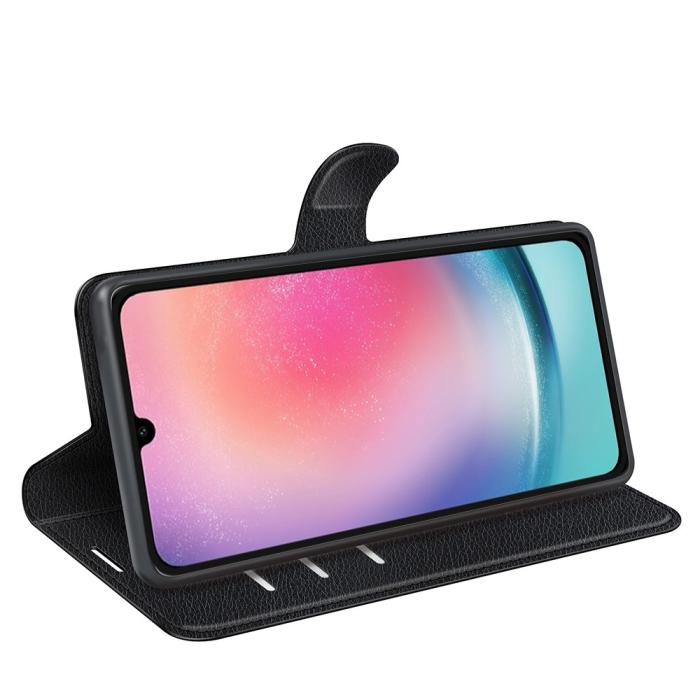Bild 3, Samsung Galaxy A16 Fodral Litchi Läder Svart