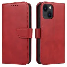 iPhone 14 Fodral Solid L&auml;der R&ouml;d