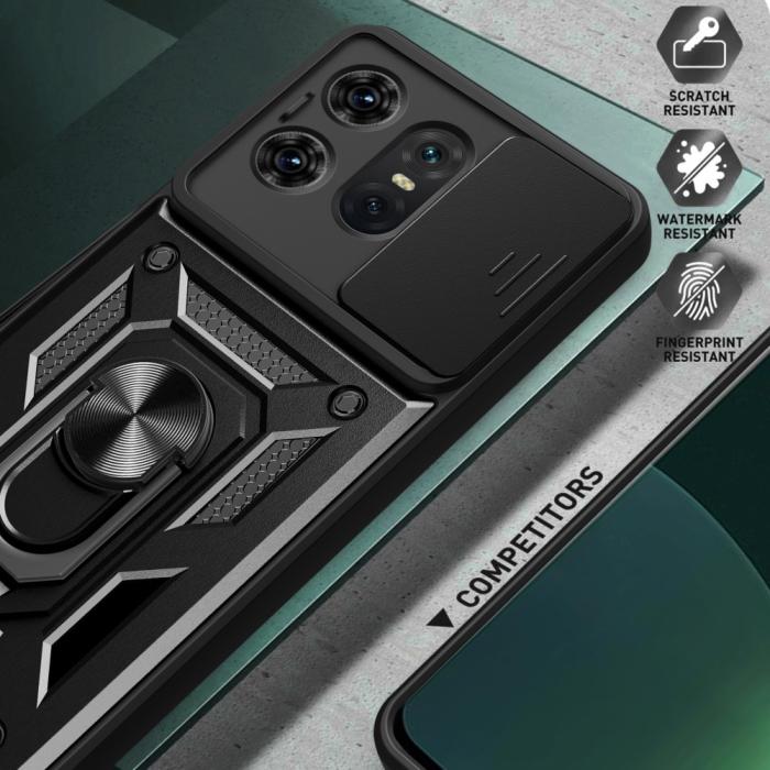 Bild 6, Motorola Edge 50 Pro 5G CamShield Armor Hybrid Ring Skal Svart