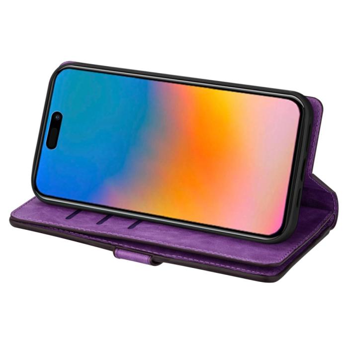 Bild 3, iPhone 15 Plus Multifunktionellt Fodral Lila