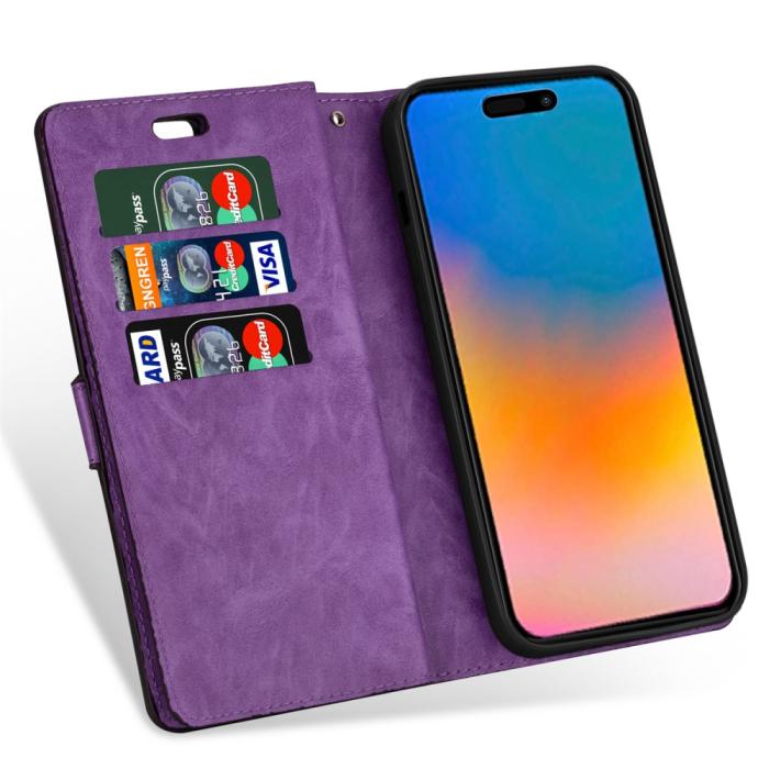 Bild 4, iPhone 15 Plus Multifunktionellt Fodral Lila